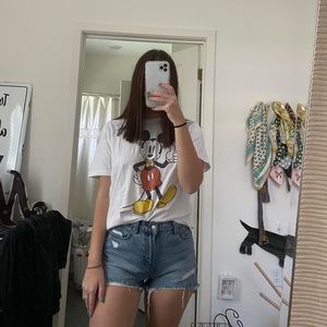 White Mickey tee